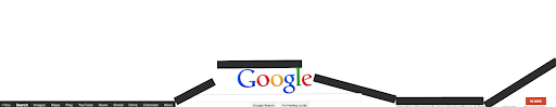 Screenshot of the Google Search interface that has collapsed, so the logo, search field, and menu items are at the bottom of the screen.