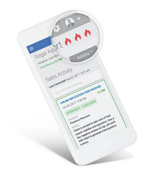 graphic illustrating how lead hotness is illustrated in Vendasta’s dashboard