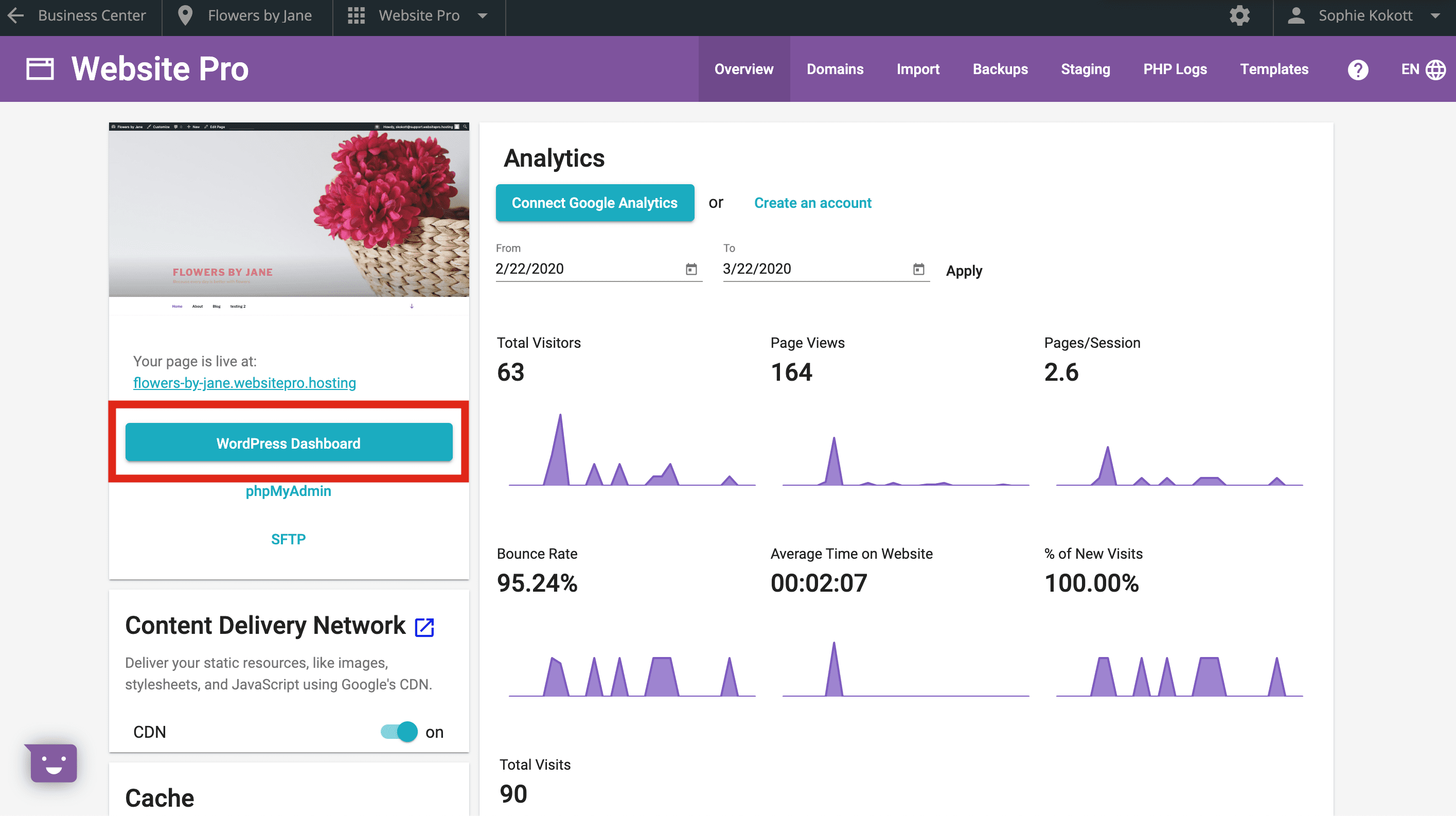 WordPress Dashboard