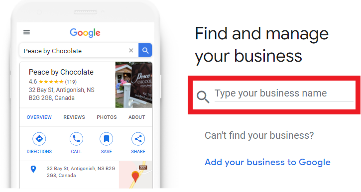 Google my business find your business