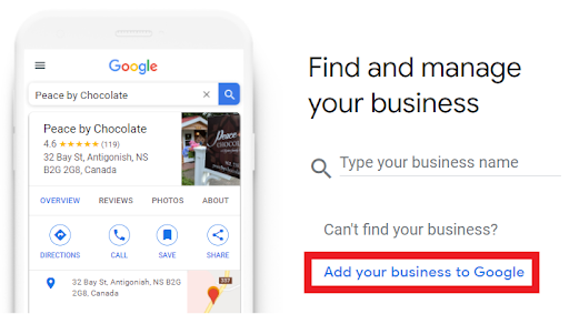 add your business to google example