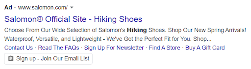 Search ad example