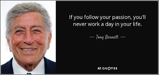 A headshot and quote from Tony Bennett