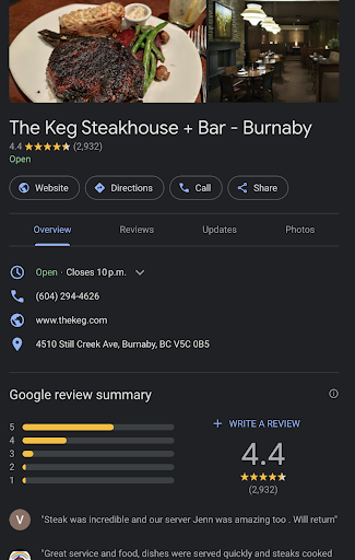 The Keg Steakhouse + Bar - Burnaby
