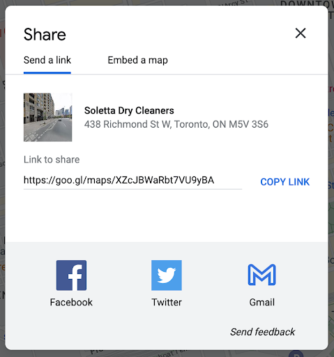 Copy the URL from the “link to share” bar