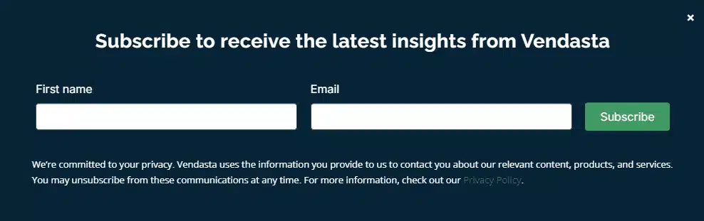 Lead generation forms: example