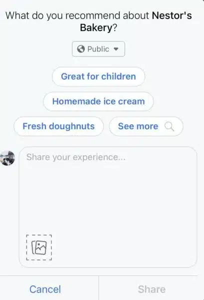 facebook recommendation