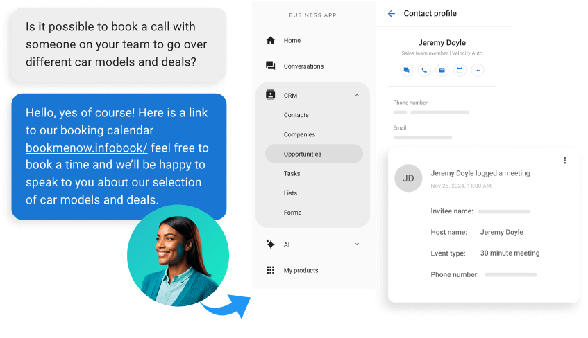 AI Receptionist capturing a lead