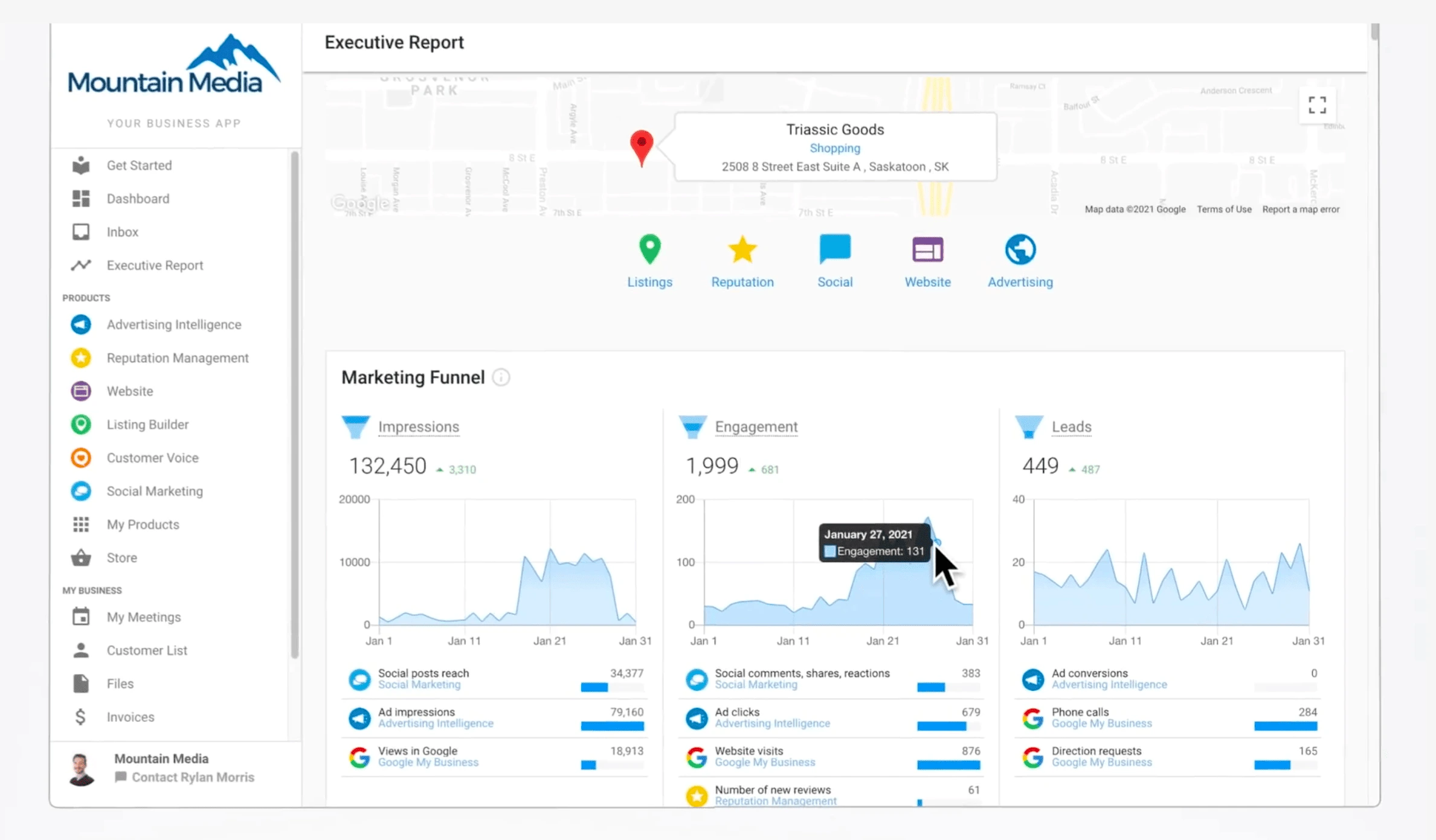 Vendasta's Executive Report for agency specialization