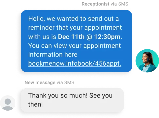 Automated follow-ups and reminders sent through an AI answering service