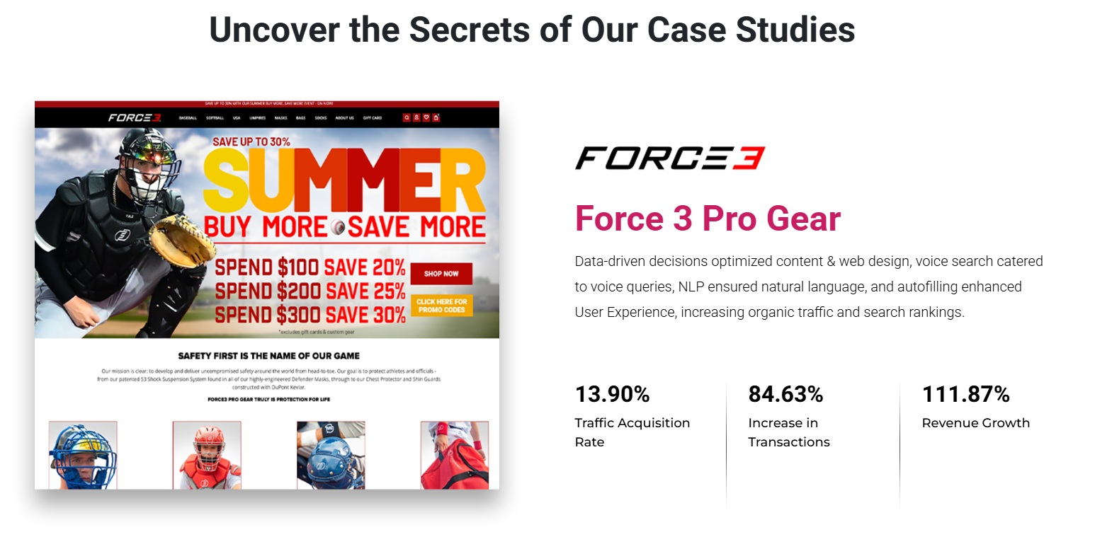 Kinex testimonial highlighting improved results from digital marketing lead-generation efforts.