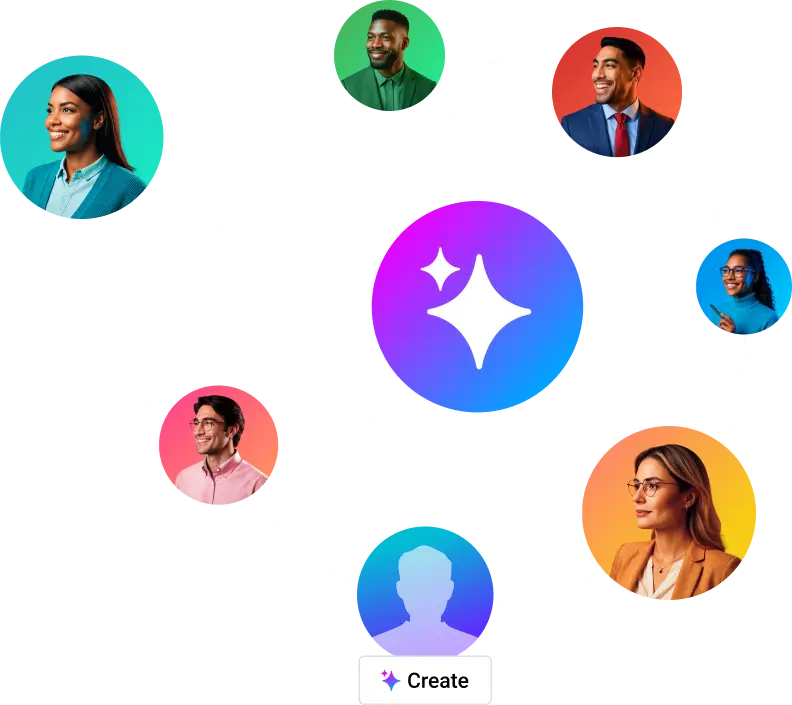 Visual representation of an AI workforce helping agencies scale services without increasing headcount.