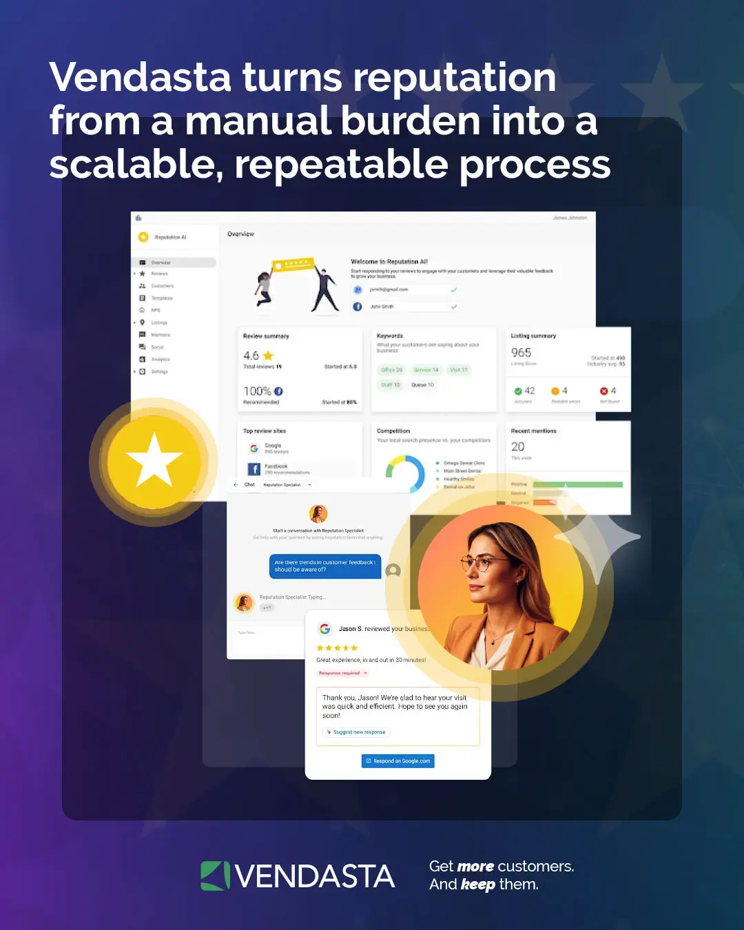 reputation-management-for-small-businesses-solution-vendasta Vendasta's reputation management for small businesses solution: Reputation AI and AI Reputation Specialist