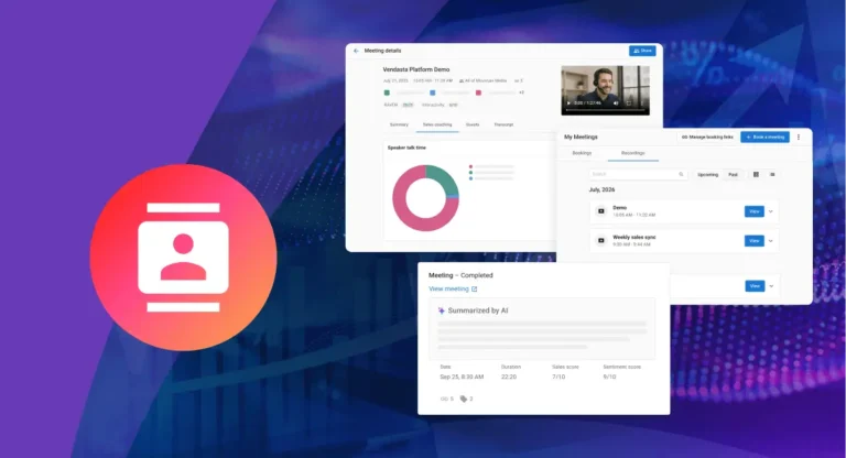 Centralized dashboard showcasing integrated meeting and performance features of an AI-native CRM platform.