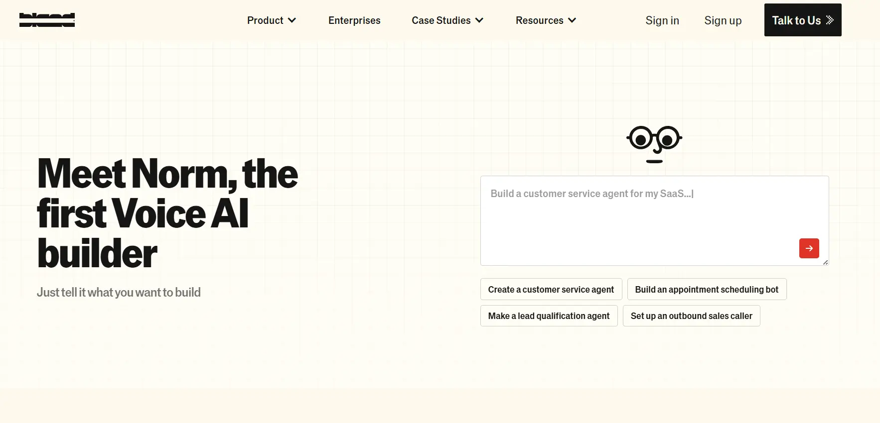 Blandai home page.
