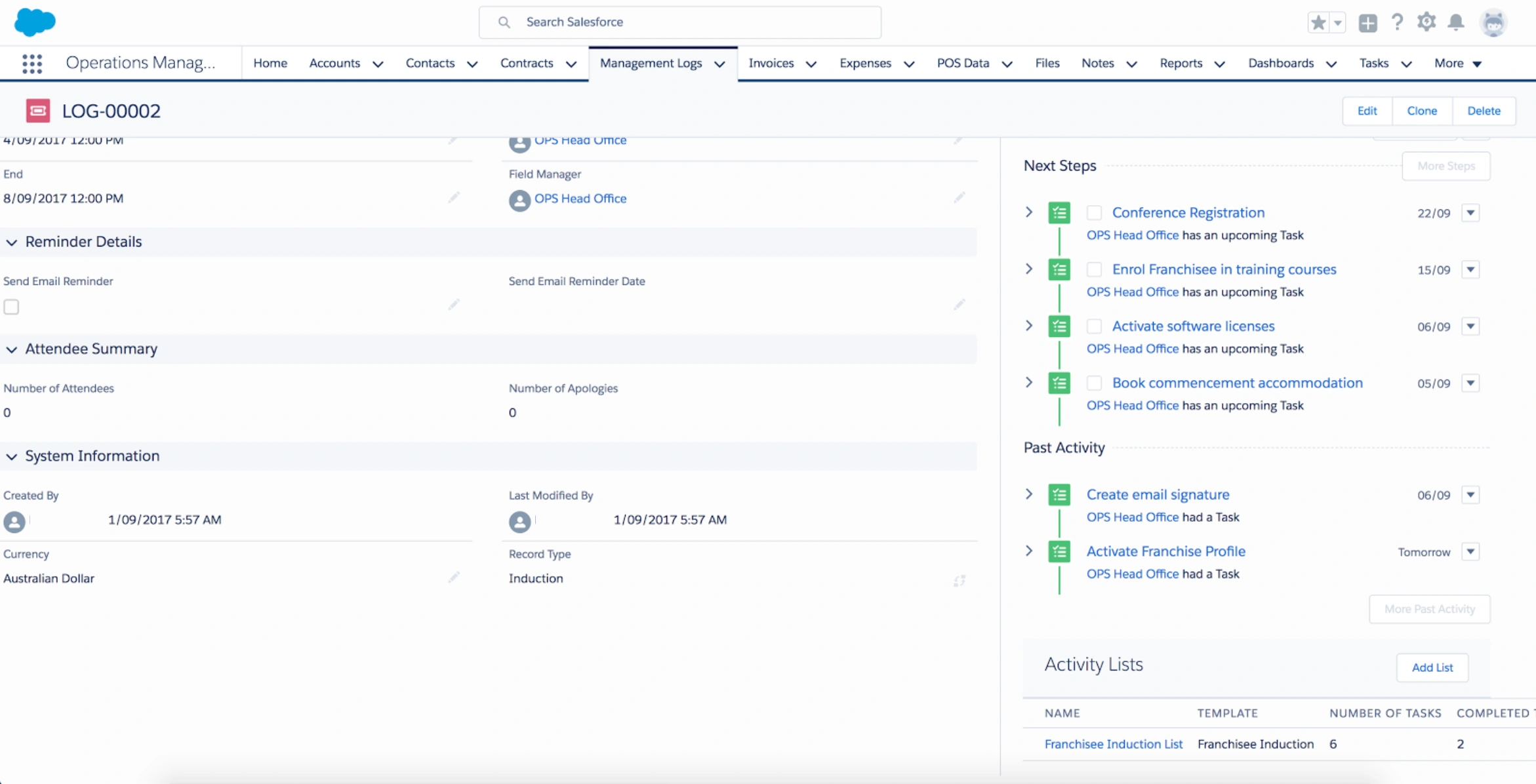 Standardize onboarding and track every action. Ensure each franchise follows the same process without manual follow-ups.