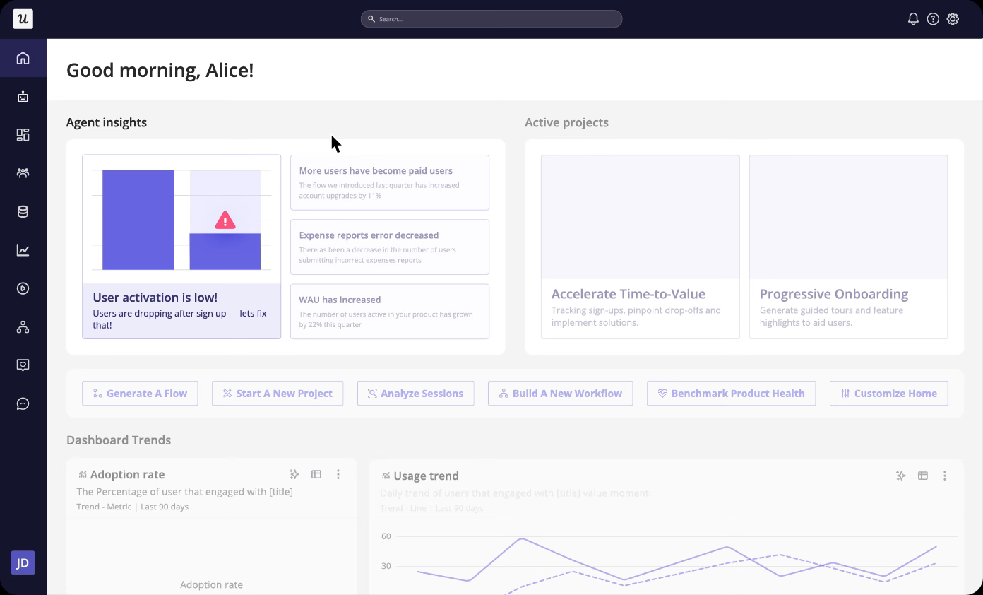 AI-powered interface supporting business operations through SaaS AI tools.