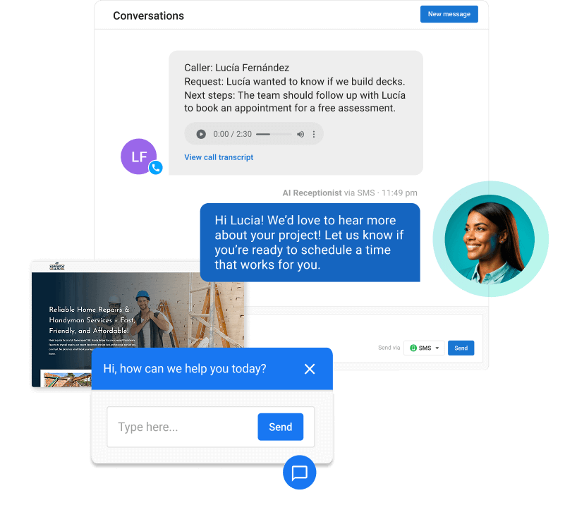 Lead capture interface showing how SaaS AI tools turn conversations into qualified opportunities.