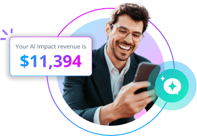 AI revenue calculator showing the business impact and revenue generated through AI-powered automation.