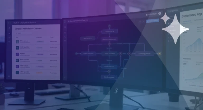 will-ai-replace-marketing-agencies-vendasta Will AI replace marketing agencies? Vendasta AI Workforce dashboard and agentic workflow designer used by agencies to configure AI for clients