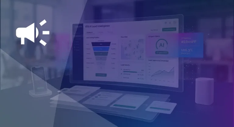 Speed to Lead What It Is and How AI Closes the Gap for Franchise Networks Vendasta AI Lead Intelligence dashboard showing a lead scoring funnel, location map, and lead capture and conversion trends