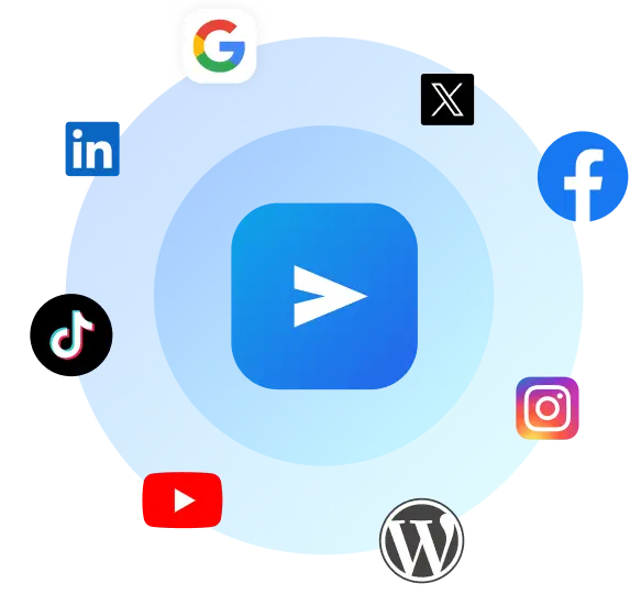 Social AI platform for managing posts across Google, Facebook, Instagram, LinkedIn, and other channels