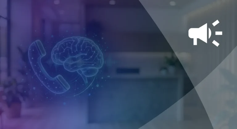 Phone Answering Service vs AI Receptionist Which Is Right for Your Business Glowing phone handset and AI brain over a blurred front desk, representing an AI receptionist that answers calls for a local business