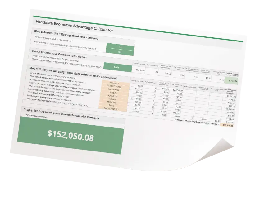 Vendasta economic advantage calculator