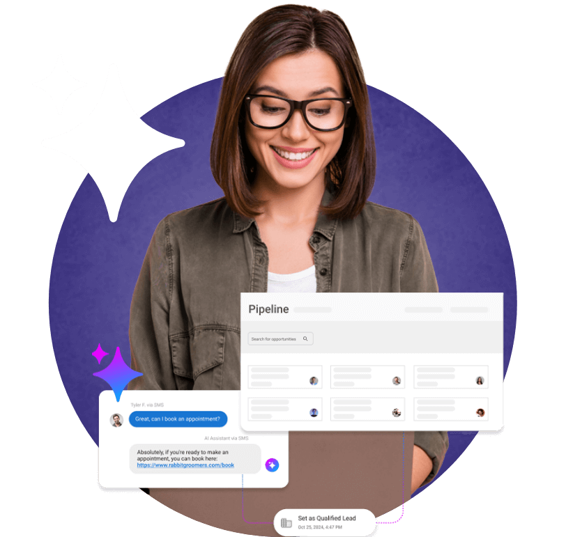 woman looking at ai dashboard