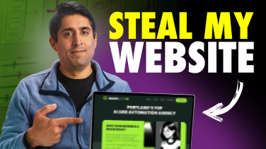 Man promoting website with bold text "Steal My Website."