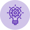 Light bulb with gears, symbolizing innovation and ideas.