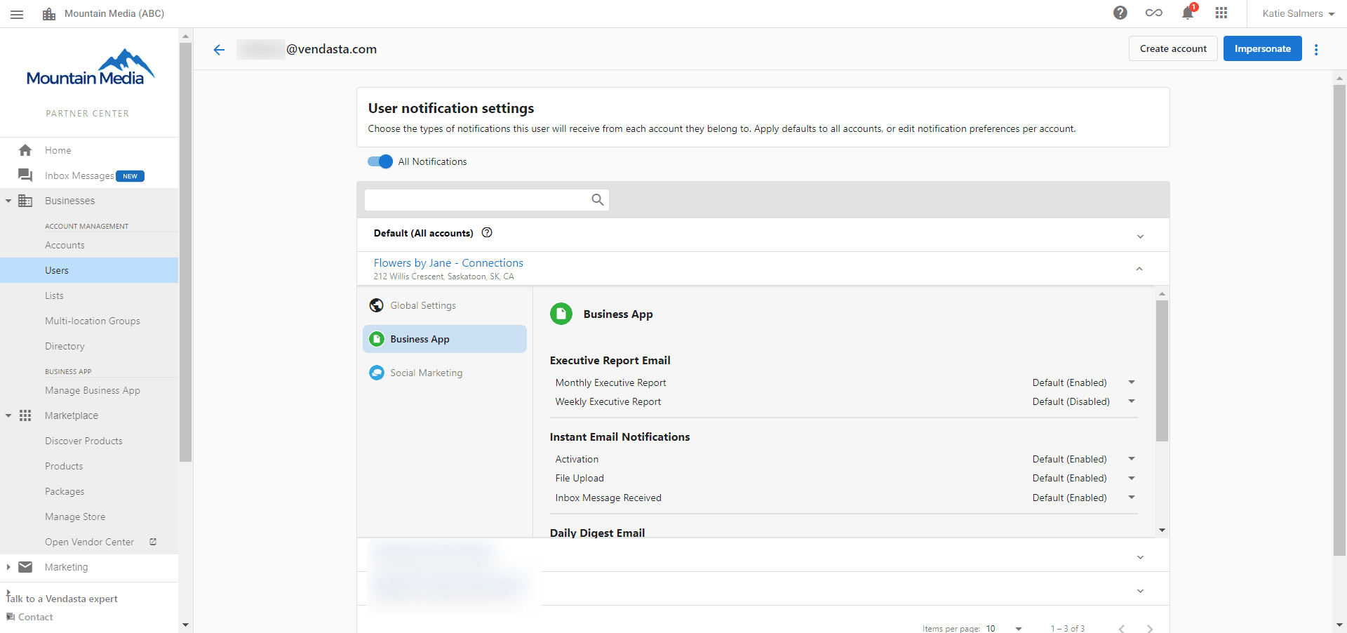 Adjust user notifications