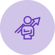 person with arrow pointing up