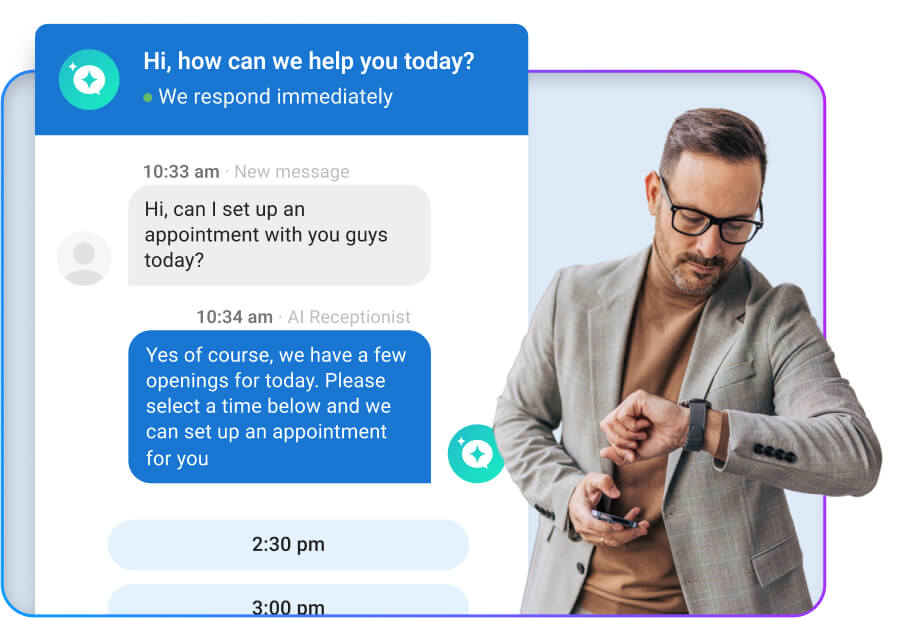 Response time is critical, showing AI instant response 