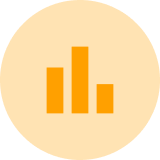 Group 50709@2x-1 Orange bar graph icon on a beige background.