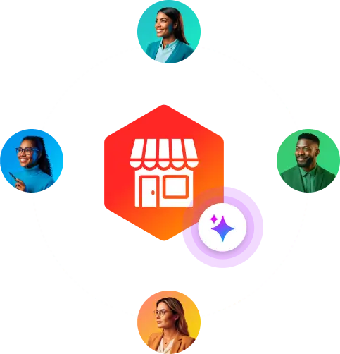 Illustration of the AI Workforce serving local businesses across every vertical