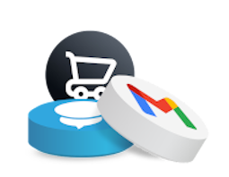 Buttons with the Gmail logo, a shopping cart logo, and a map logo
