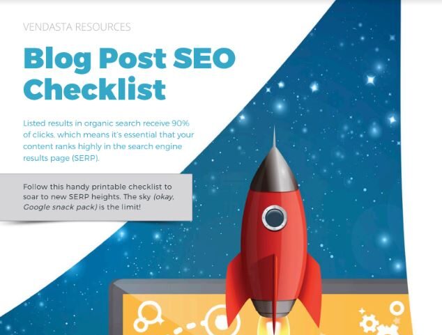 A red rocket to indicate how you can rocket power your blog post’s SEO with easy-to-implement strategies.