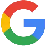 Colorful Google logo with an arrow element.