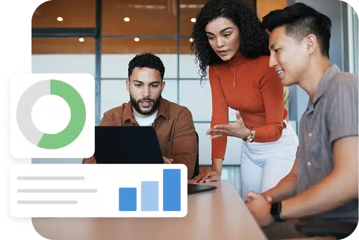 Team reviewing performance metrics