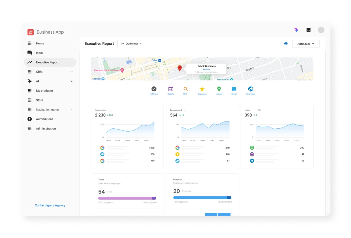 business-app-dashboard Business App executive report dashboard
