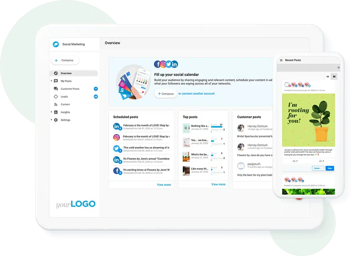 All through Social Marketing Pro