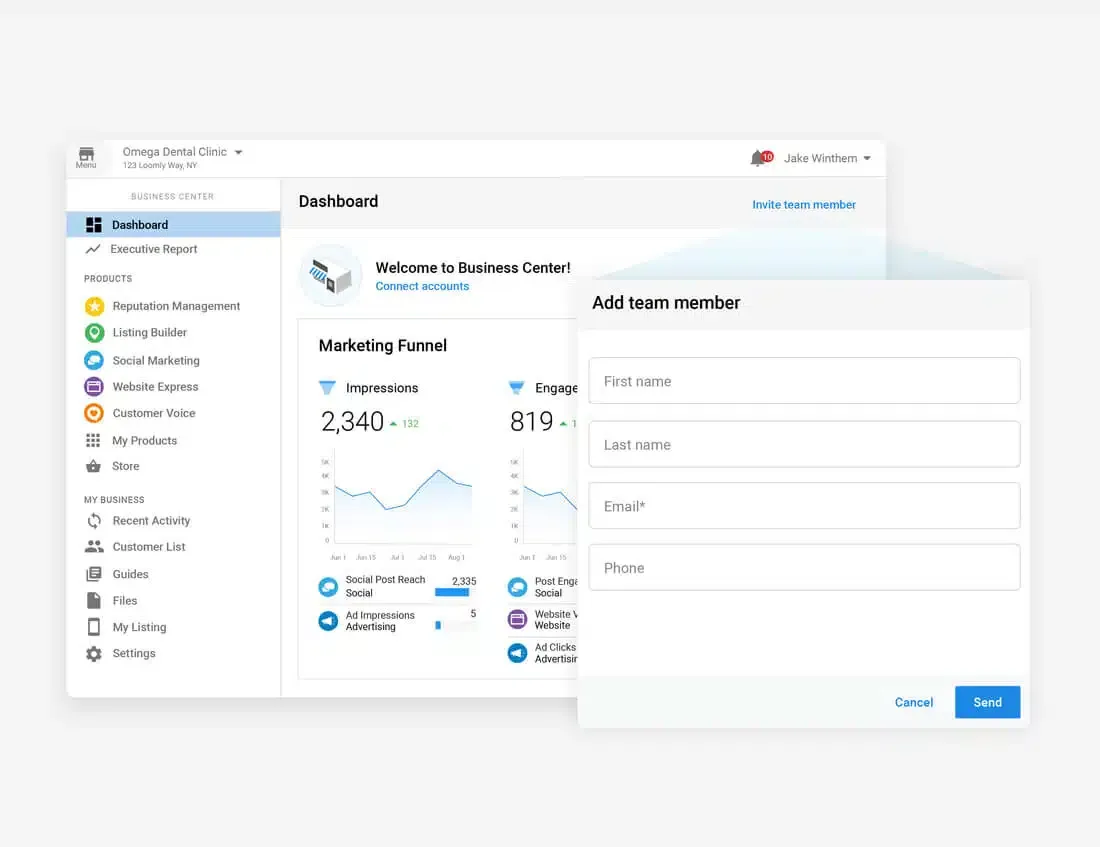 Invite a user to Business App