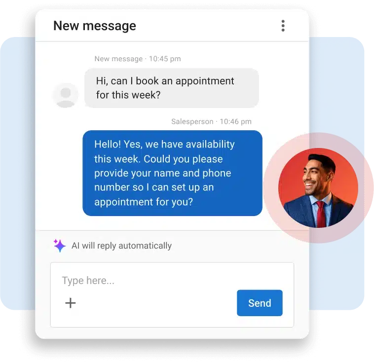 AI Salesperson responding to messages