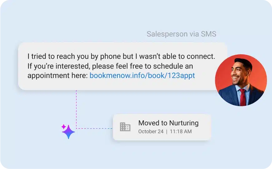 AI Salesperson sending booking link