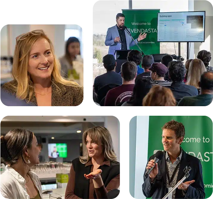 Become a Vendastian, groups of smiling employees