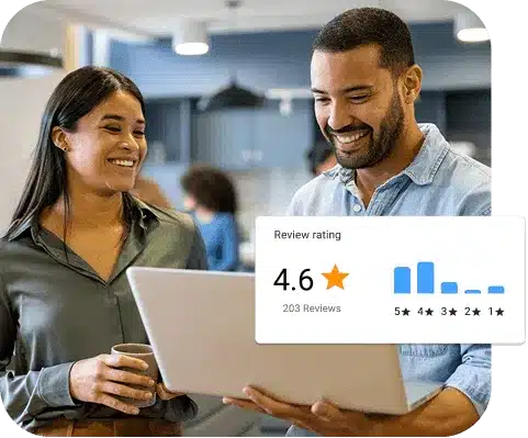 Business owner checking their reputation score