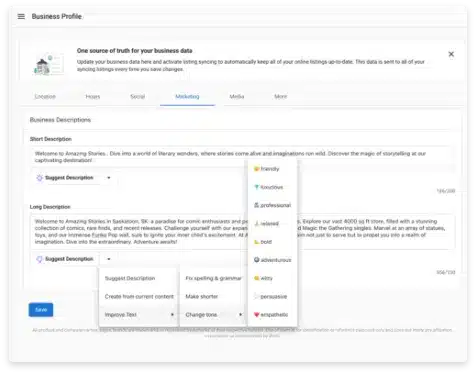 ai enhanced business profile platform