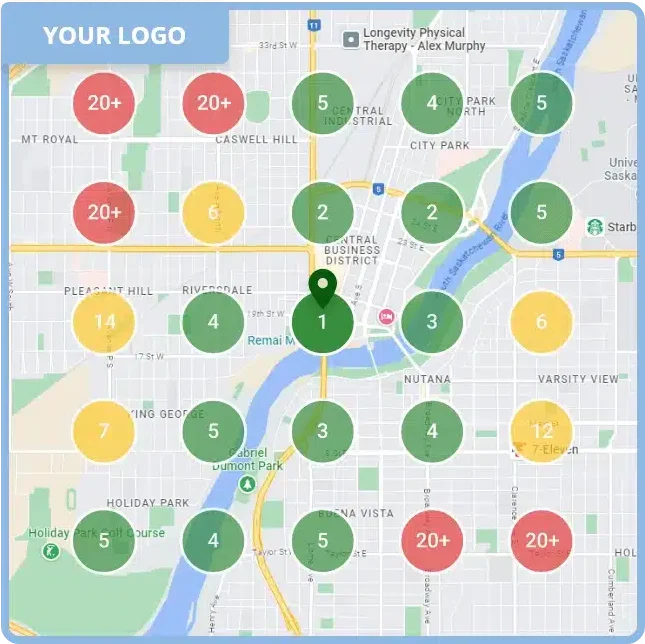 example of local seo tracker with map