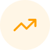 orange growth line chart icon